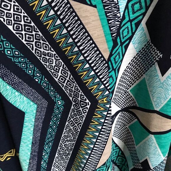 Cato size 14/16 Black green 3/4 sleeve tunic top - Picture 3 of 4